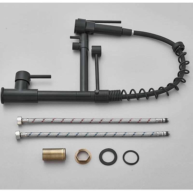 baterie bucatarie profesionala negru mat BisDesign cu dus flexibil 360 [16]