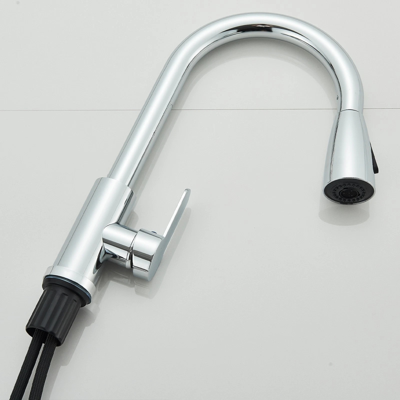 Baterie bucatarie crom lucios cu dus extractabil 3 functii BisDesign [8]