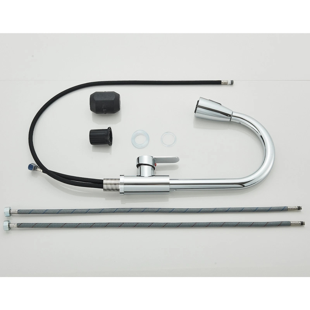 Baterie bucatarie crom lucios cu dus extractabil 3 functii BisDesign [10]