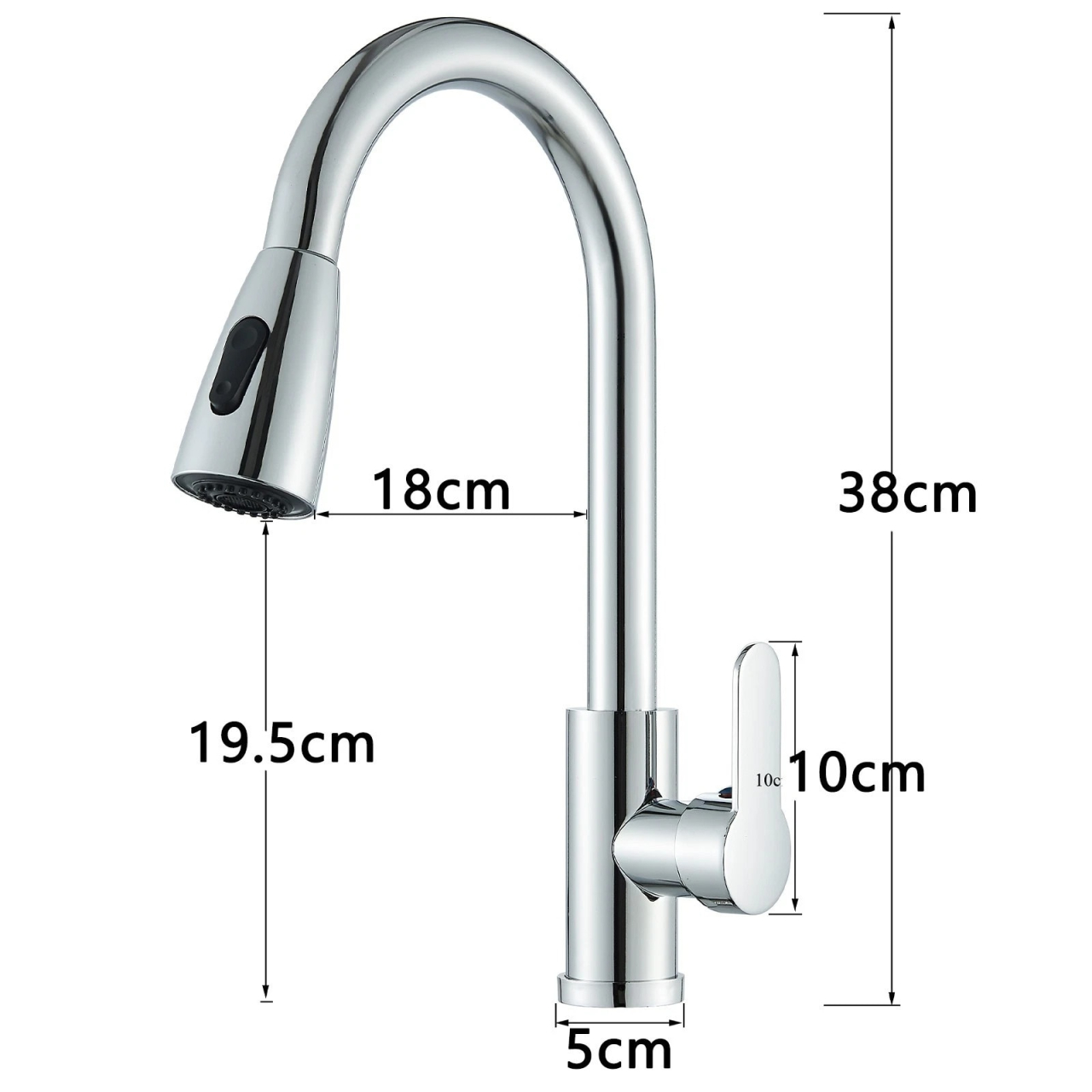 Baterie bucatarie crom lucios cu dus extractabil 3 functii BisDesign [11]