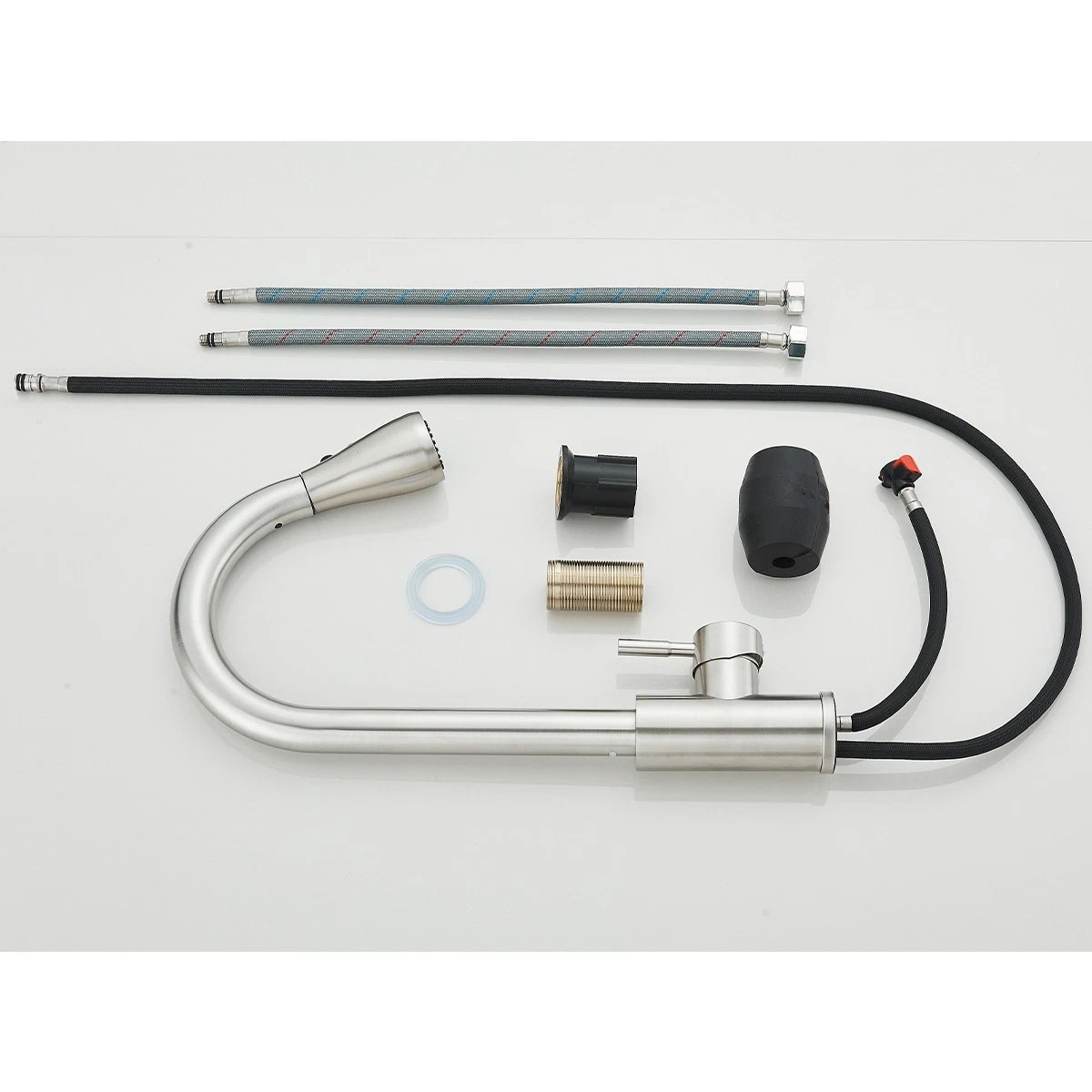 Baterie bucatarie crom nickelat cu dus extractabil 3 functii BisDesign [9]