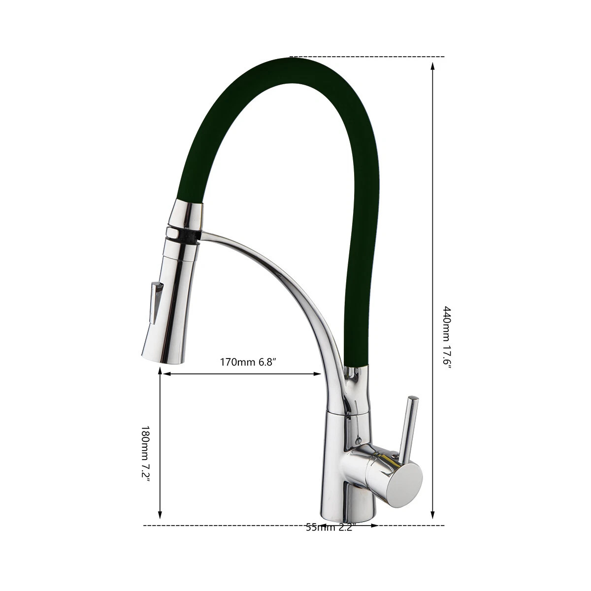 Baterie Bucătărie BisDesign® Crom Nichelat cu Duș Maleabil 44 cm [9]