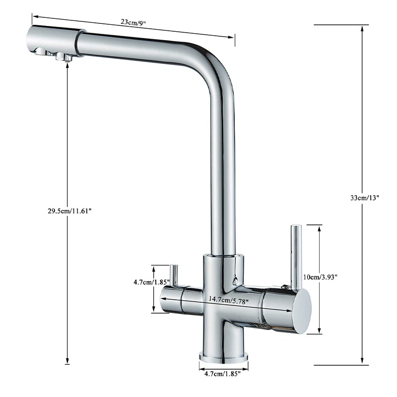 baterie bucatarie crom lucios BisDesign cu apa filtrata 31cm [11]