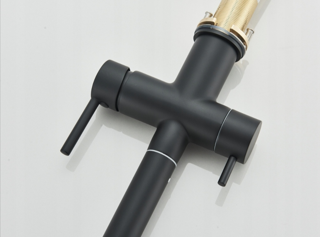 Baterie bucatarie negru mat cu apa filtrata ascunsa si dus extractabil 38 cm BisDesign [10]