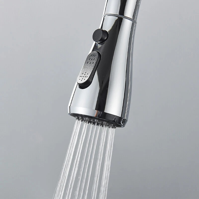 Baterie bucatarie crom lucioasa cu apa filtrata si dus extractabil 41 cm BisDesign [6]