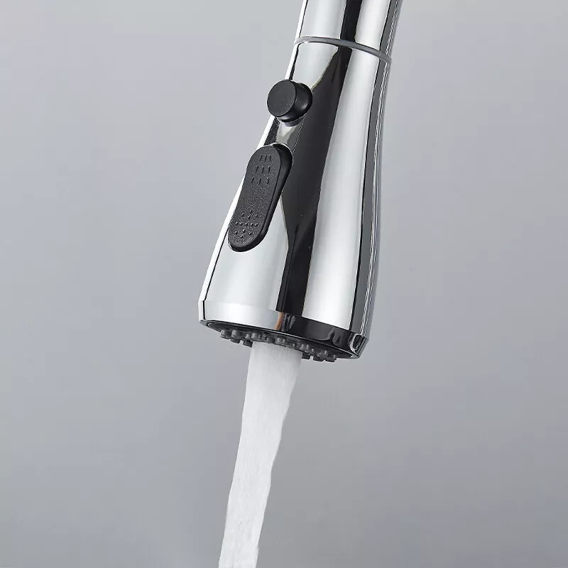 Baterie bucatarie crom lucioasa cu apa filtrata si dus extractabil 41 cm BisDesign [5]