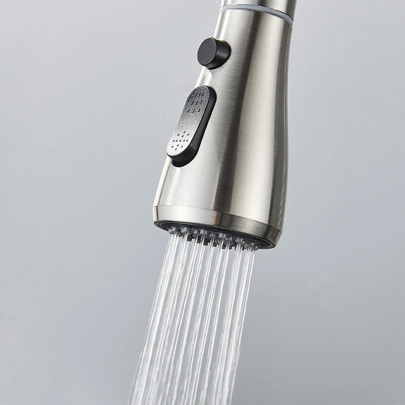 Baterie bucatarie crom nickelat cu apa filtrata si dus extractabil 35 cm BisDesign [7]