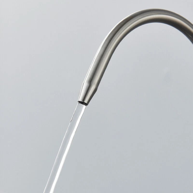 Baterie bucatarie crom nickelat cu apa filtrata si dus extractabil 35 cm BisDesign [5]