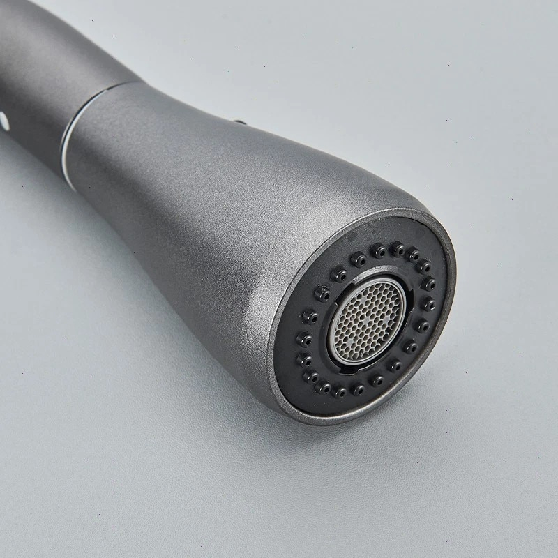 Baterie bucatarie gri antracit cu apa filtrata si dus extractabil 41 cm BisDesign [7]