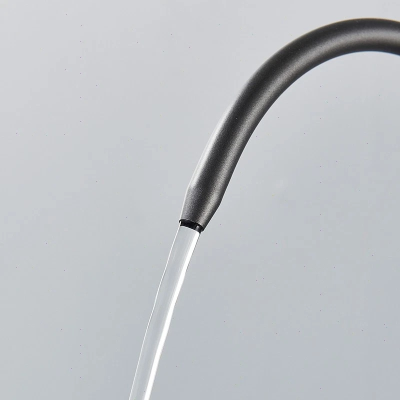 Baterie bucatarie gri antracit cu apa filtrata si dus extractabil 41 cm BisDesign [5]