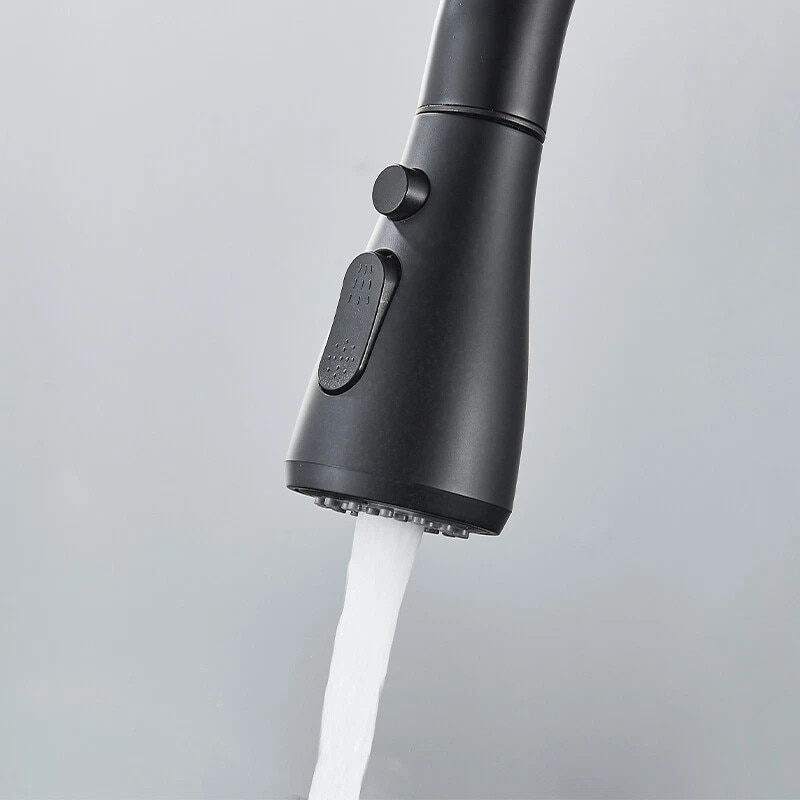 Baterie bucatarie negru mat cu apa filtrata si dus extractabil 41 cm BisDesign [7]