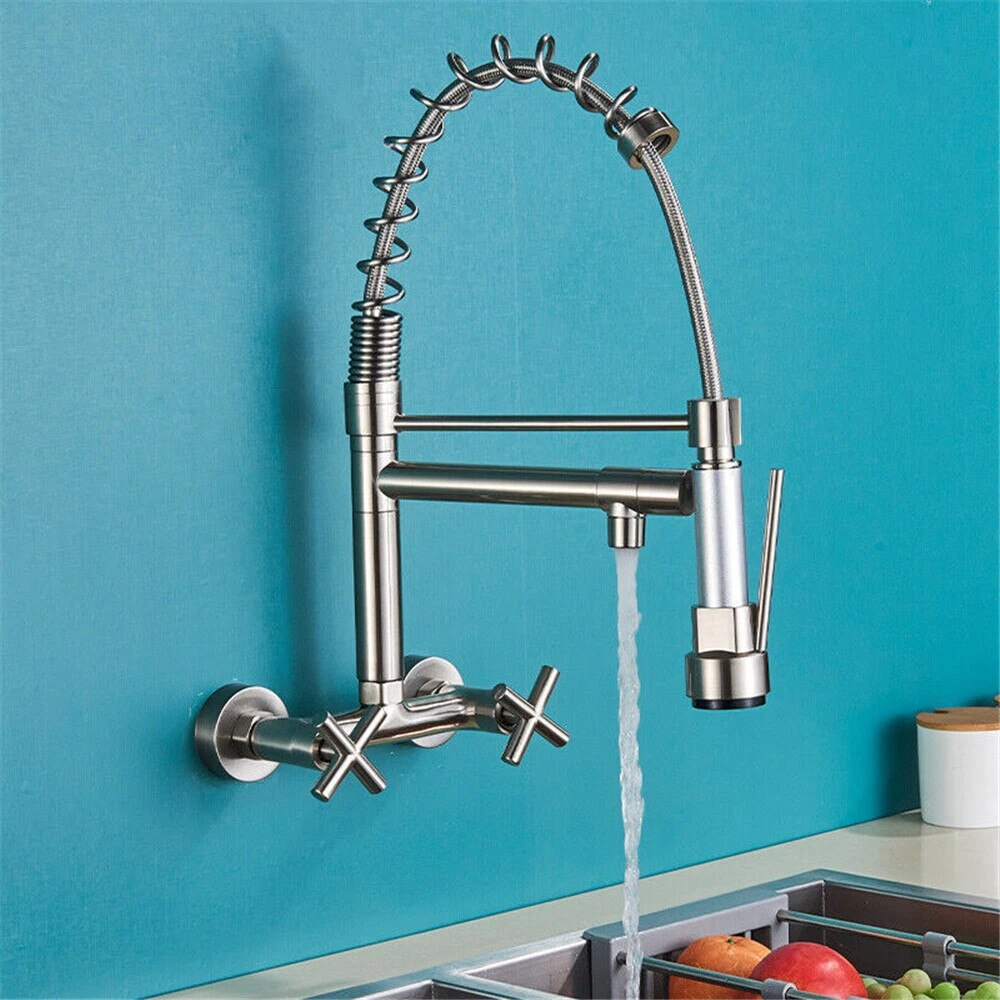 baterie bucatarie perete crom nichelat BisDesign dus profesional 44cm [2]