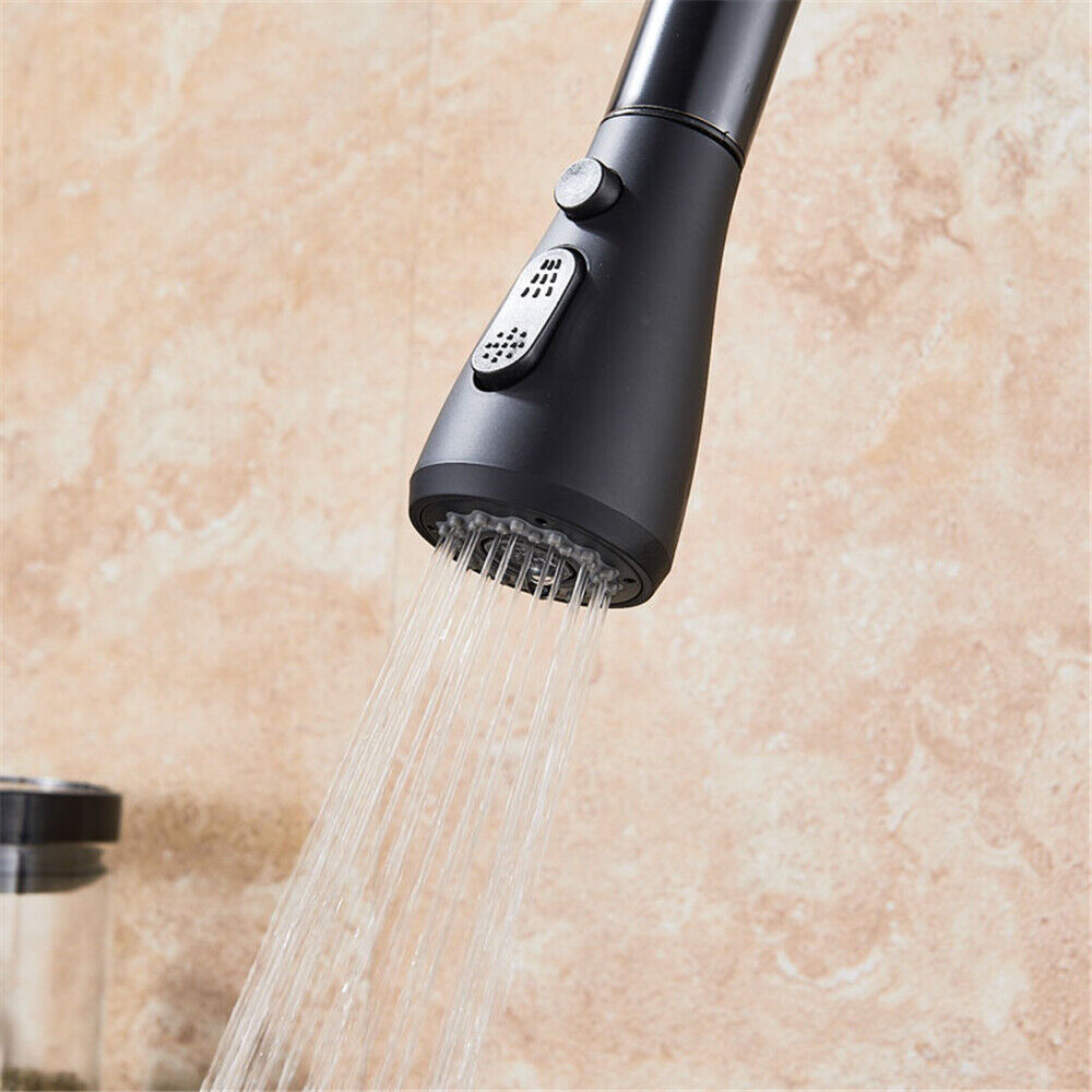 Baterie bucătărie negru mat 40 cm cu duș extractabil 3 funcții, Touch și temporizator [6]