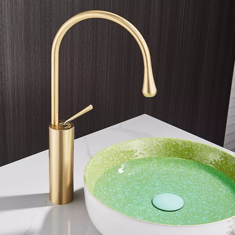 Baterie lavoar baie auriu mat periat 47 cm design modern [3]