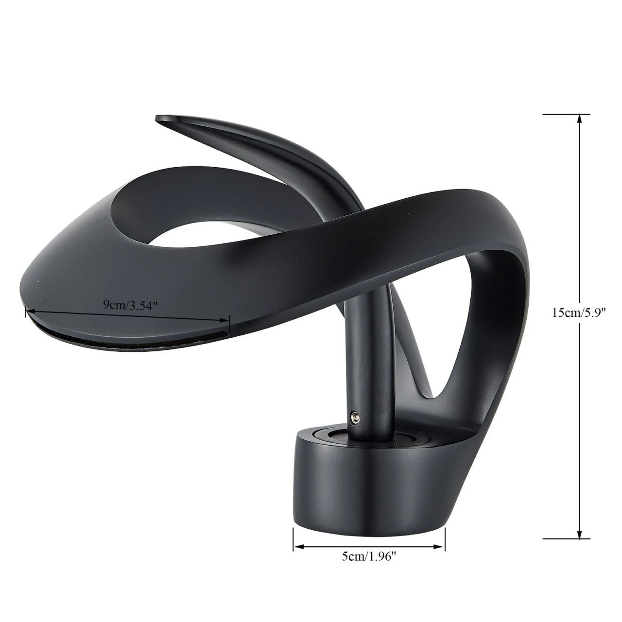 baterie lavoar negru mat BisDesign model lebada 15cm [12]