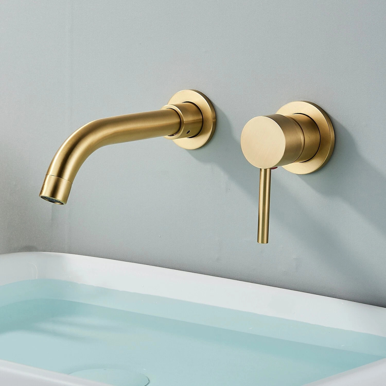 Baterie lavoar incastrata auriu mat periat 21 cm BisDesign [3]