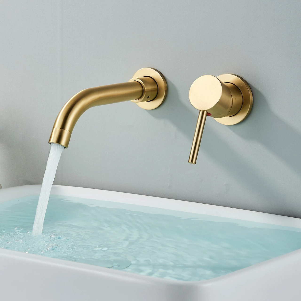 Baterie lavoar incastrata auriu mat periat 21 cm BisDesign [7]