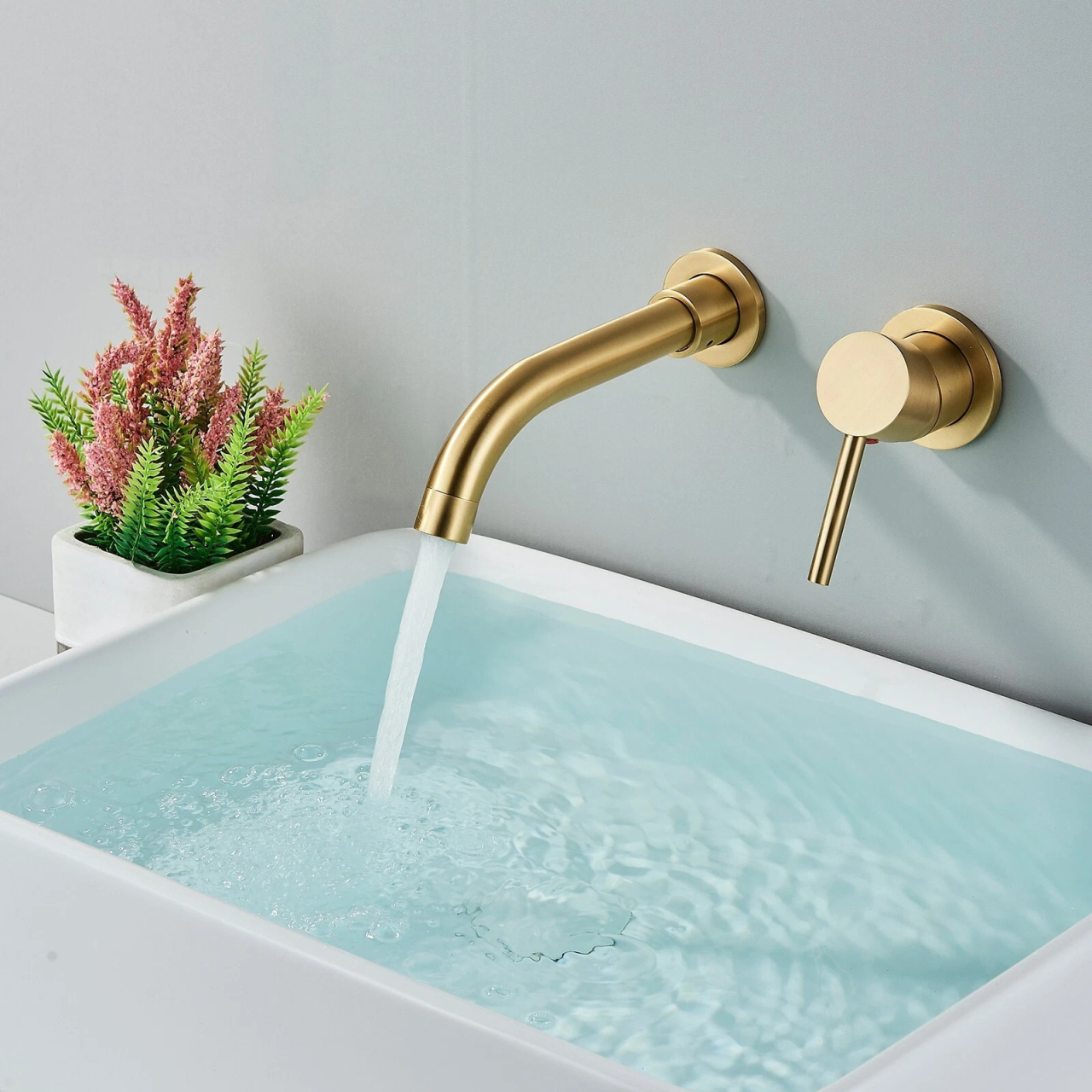 Baterie lavoar incastrata auriu mat periat 21 cm BisDesign [6]