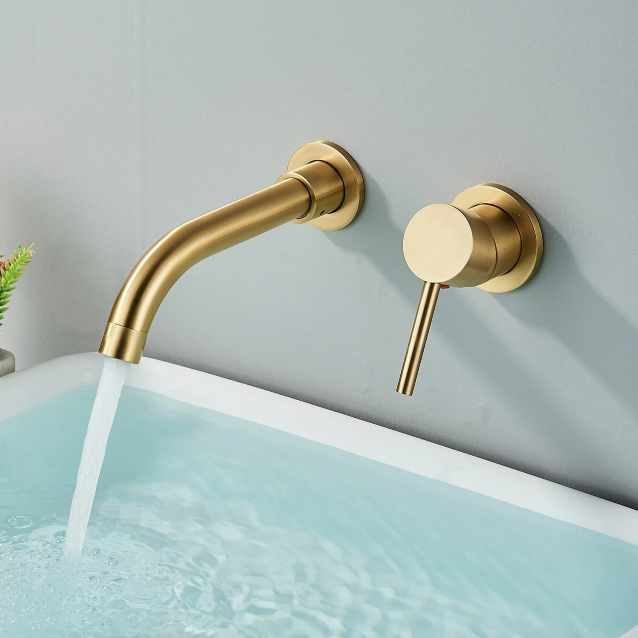 Baterie lavoar incastrata auriu mat periat 21 cm BisDesign [2]