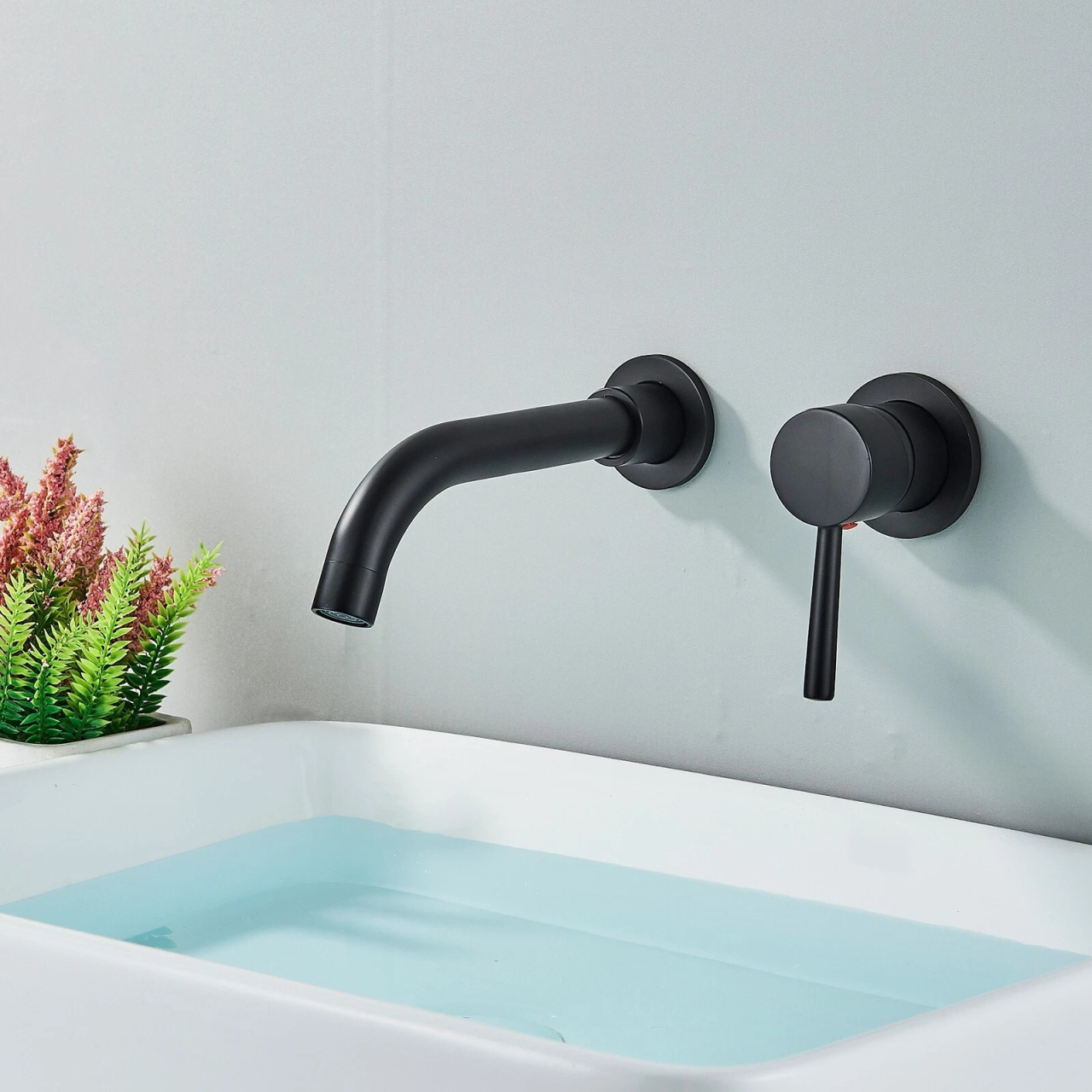 Baterie lavoar incastrata negru mat 21 cm BisDesign [4]