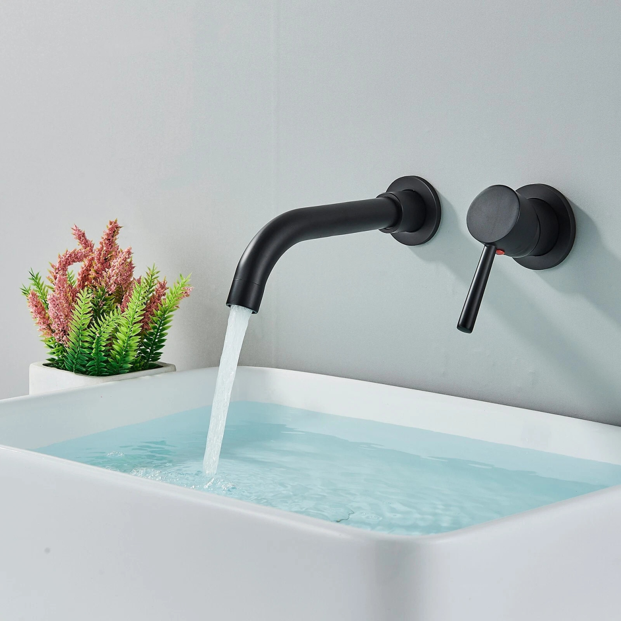 Baterie lavoar incastrata negru mat 21 cm BisDesign [5]