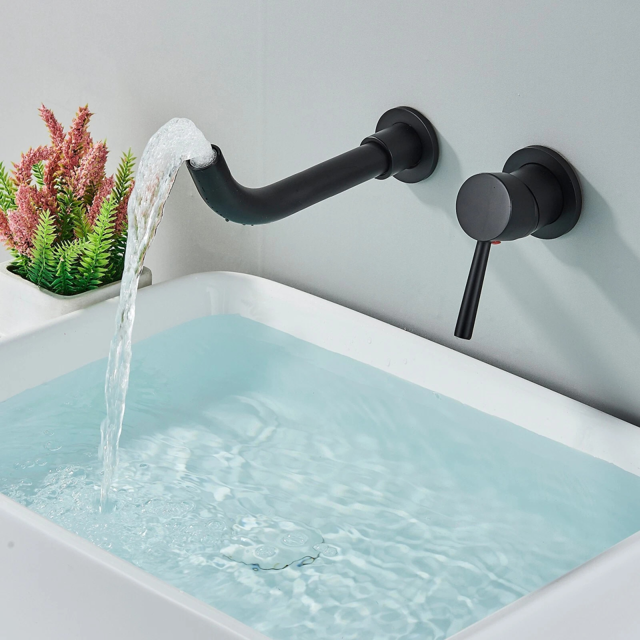 Baterie lavoar incastrata negru mat 21 cm BisDesign [3]