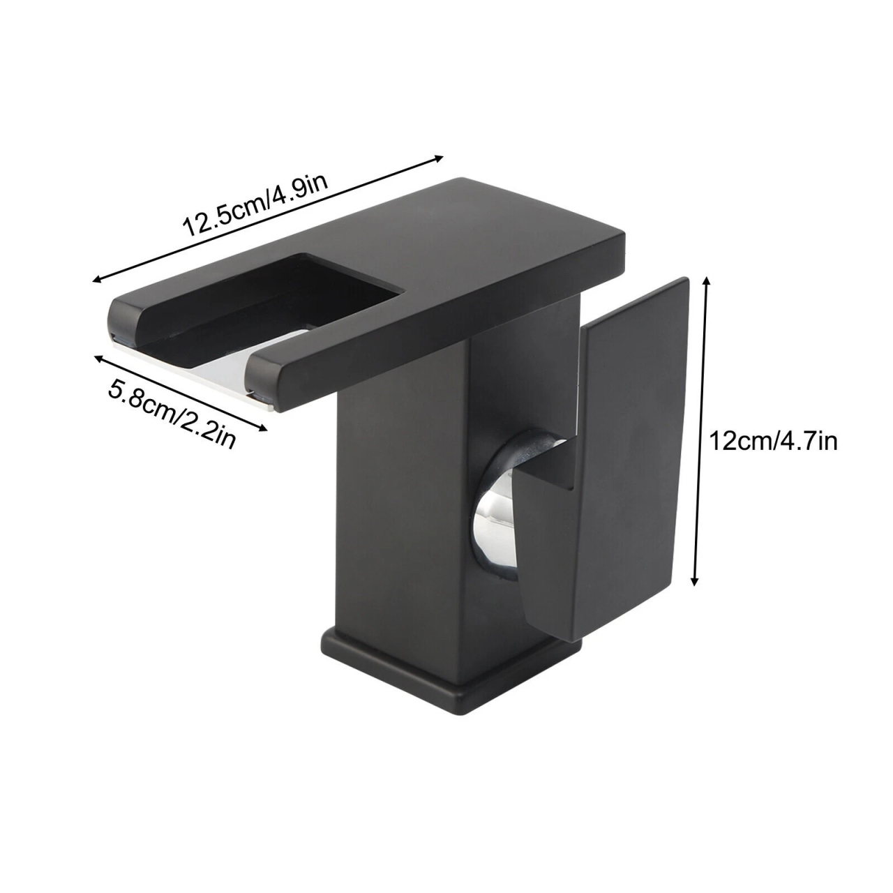 Baterie Lavoar BisDesign® LED Temperatură Apă Crom Lucios Cascadă 13 cm [5]