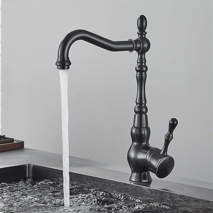 Baterie retro negru mat antichizat 31 cm pentru baie sau bucătărie [5]