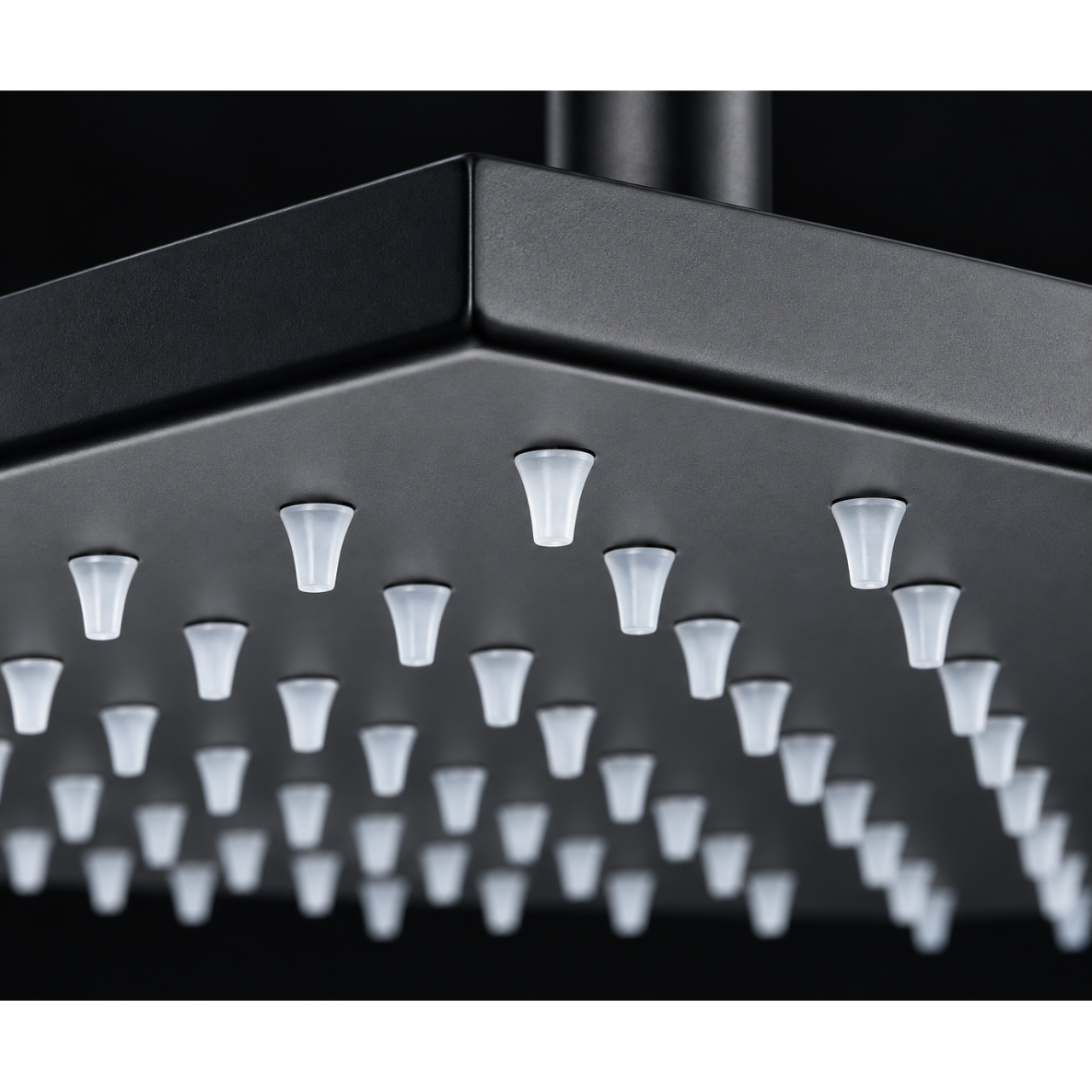 Cap de duș tip ploaie BisDesign® 40 × 80 cm, negru mat, LED [8]