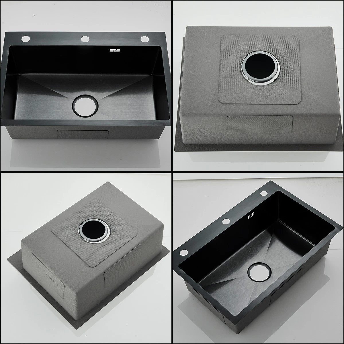 Chiuvetă bucătărie multifuncțională negru mat 550x450 mm cu baterie extractabilă și accesorii [6]