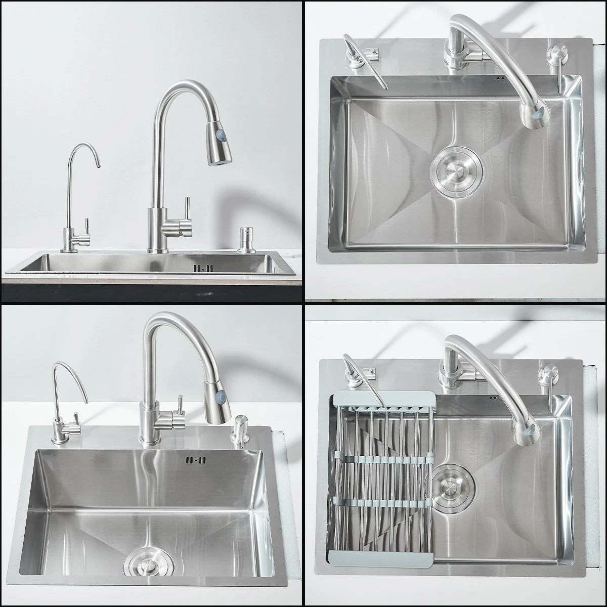 Chiuvetă Multifuncțională Inox Nichel Periat cu Cascadă și Duș Extractabil BisDesign [2]