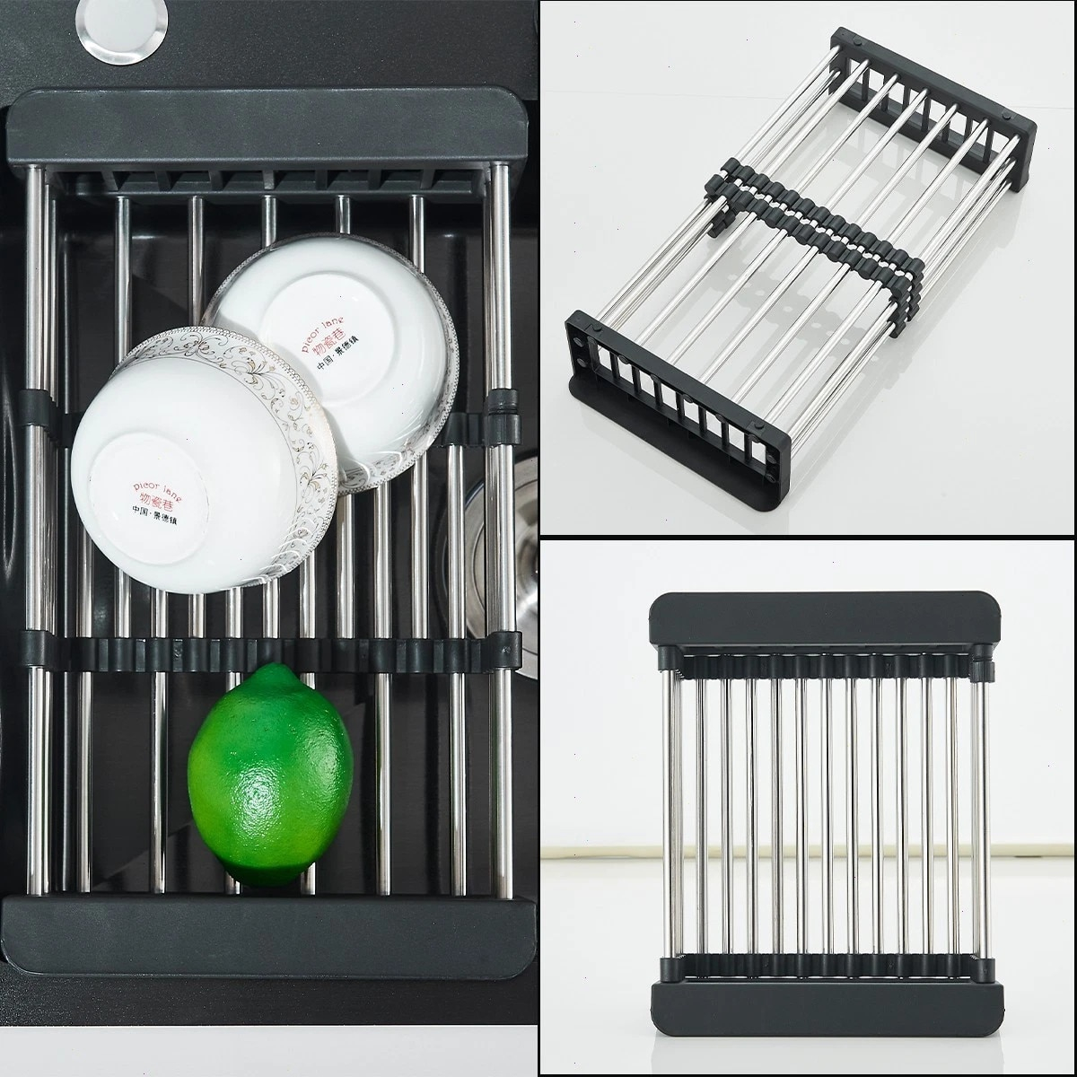 Chiuveta bucatarie multifunctionala negru mat 50x45 cm BisDesign [4]