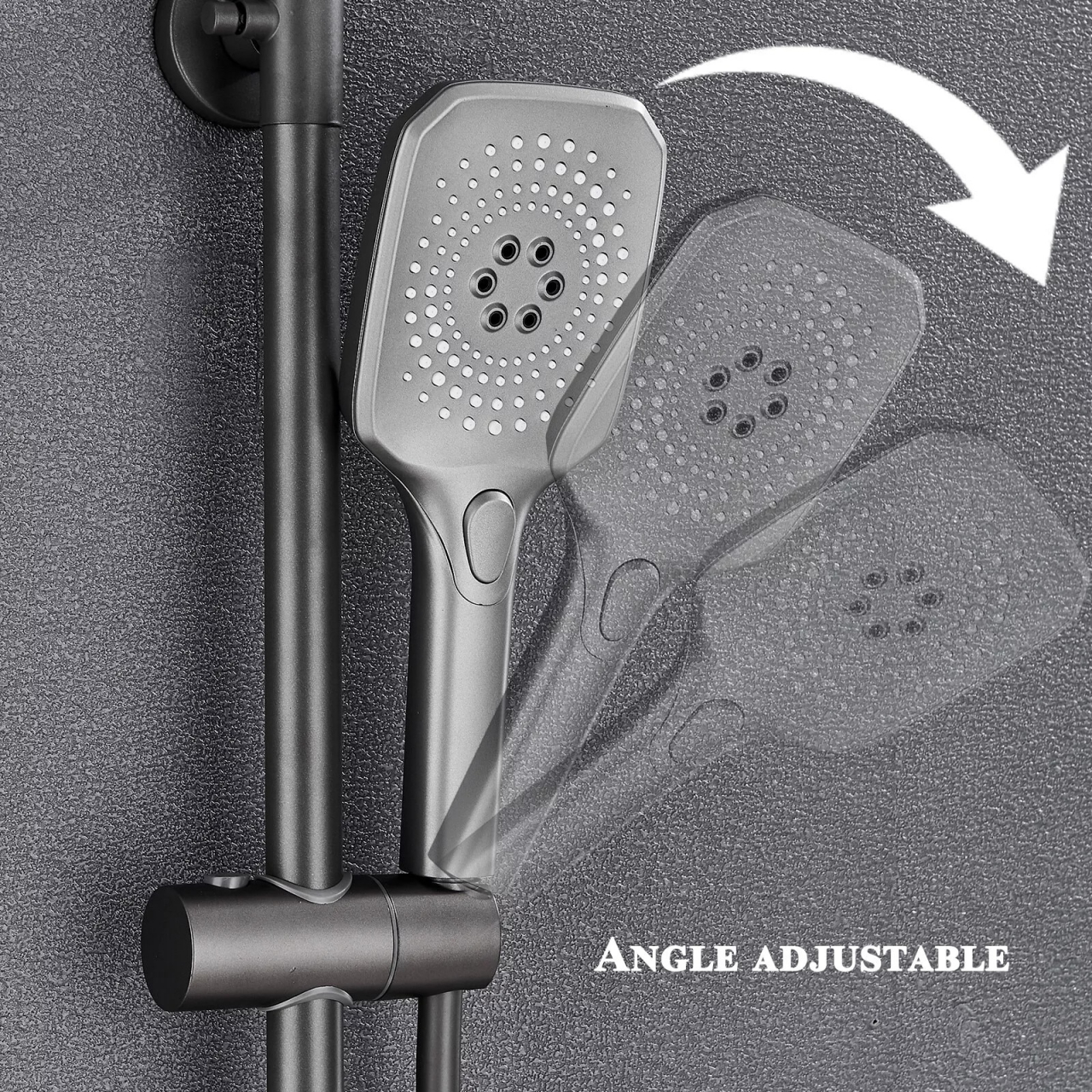 Coloană de duș gri antracit cu afișaj LCD și palărie Rainfall 28 cm [7]