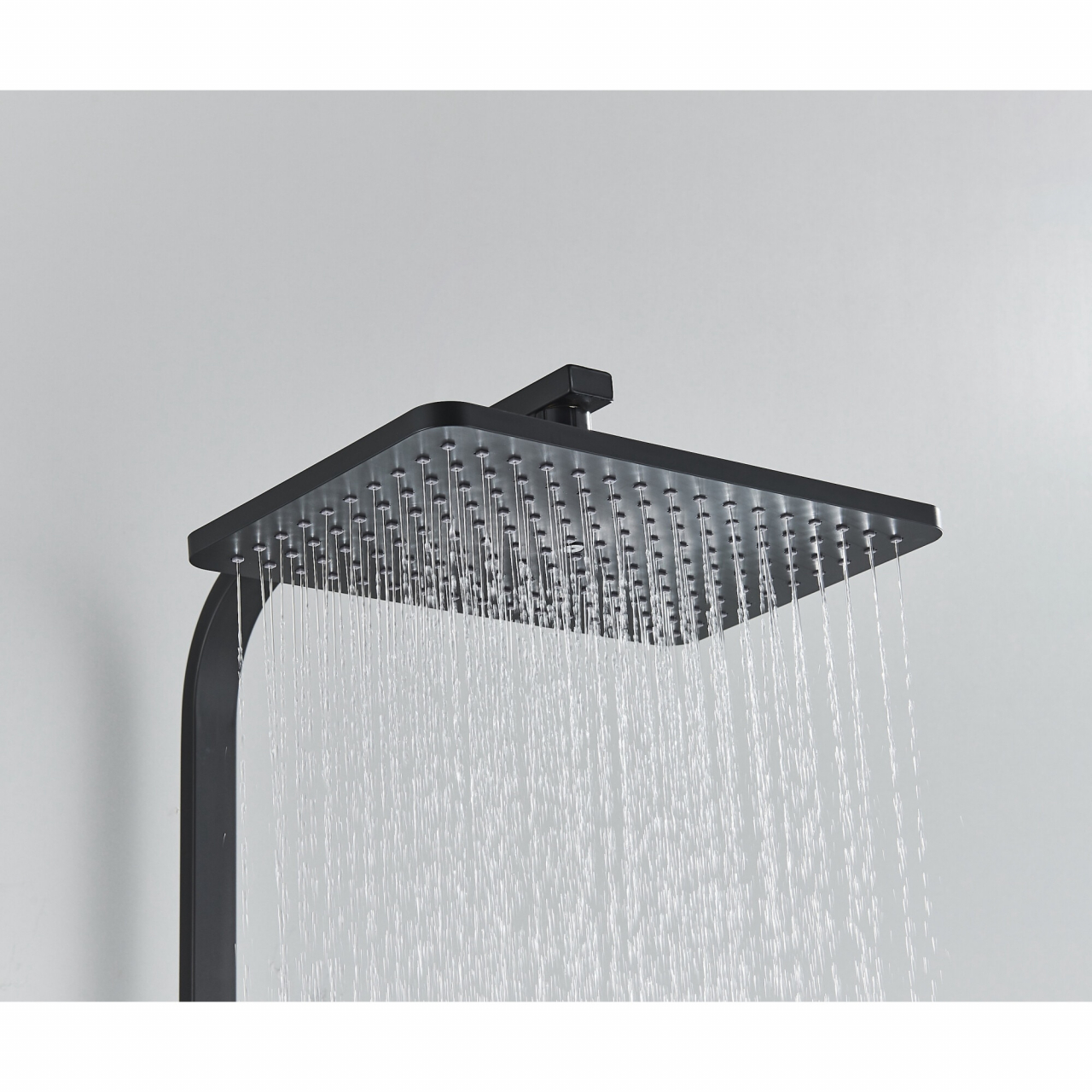 Coloană de duș negru mat și auriu cu termostat, 30 cm, 4 funcții [11]