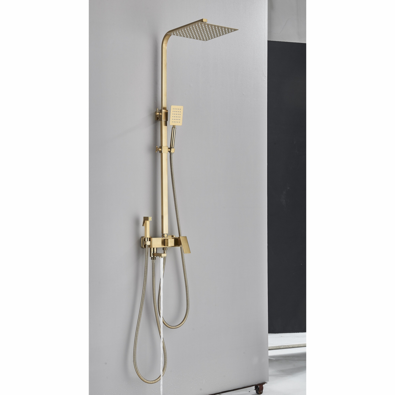 Coloană de duș auriu mat cu pălărie 20 cm și 4 funcții de curgere [5]