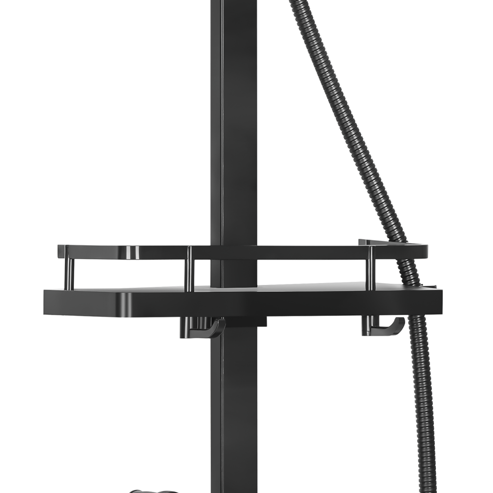 Coloană de duș reglabilă negru mat cu pălărie 20 cm și 2 funcții [7]