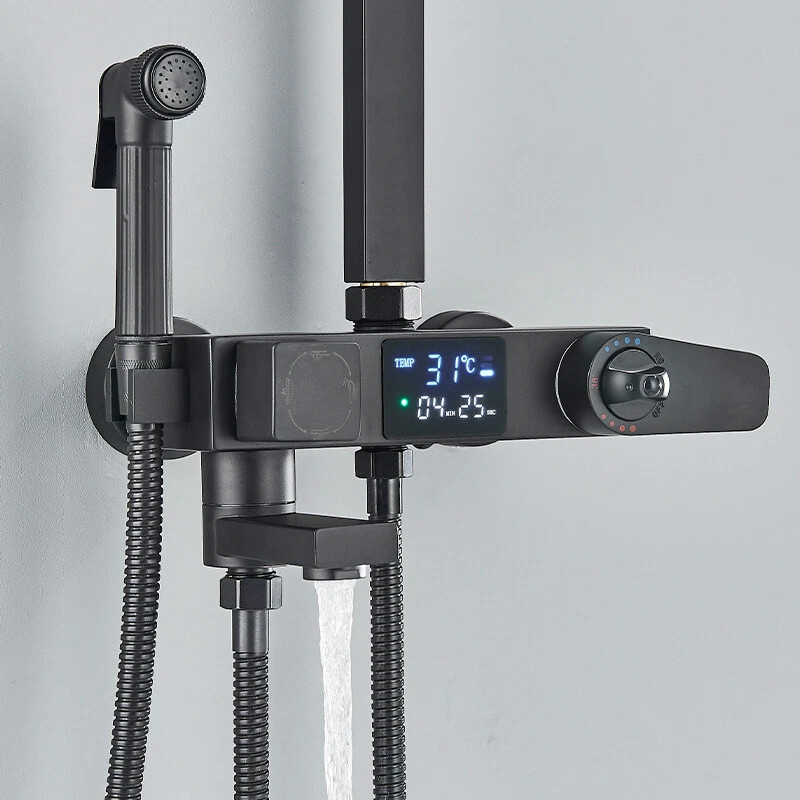 Coloana Dus BisDesign Termostat LCD negru mat 29 cm [4]