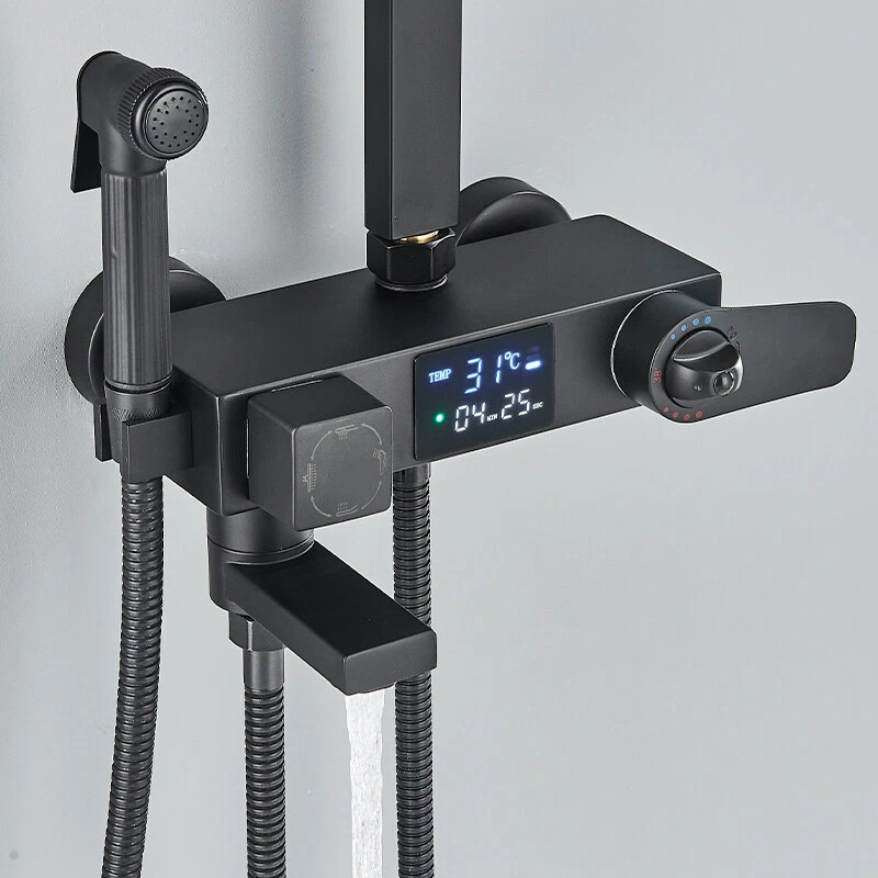 Coloana Dus BisDesign Termostat LCD negru mat 29 cm [5]