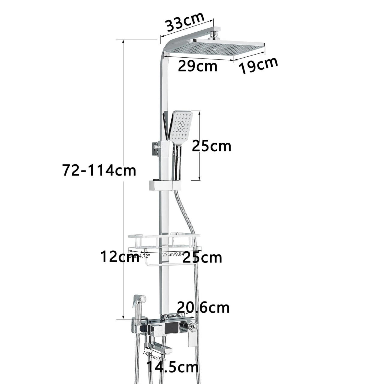 Coloana Dus BisDesign Termostat LCD Crom Lucios 29 cm [18]