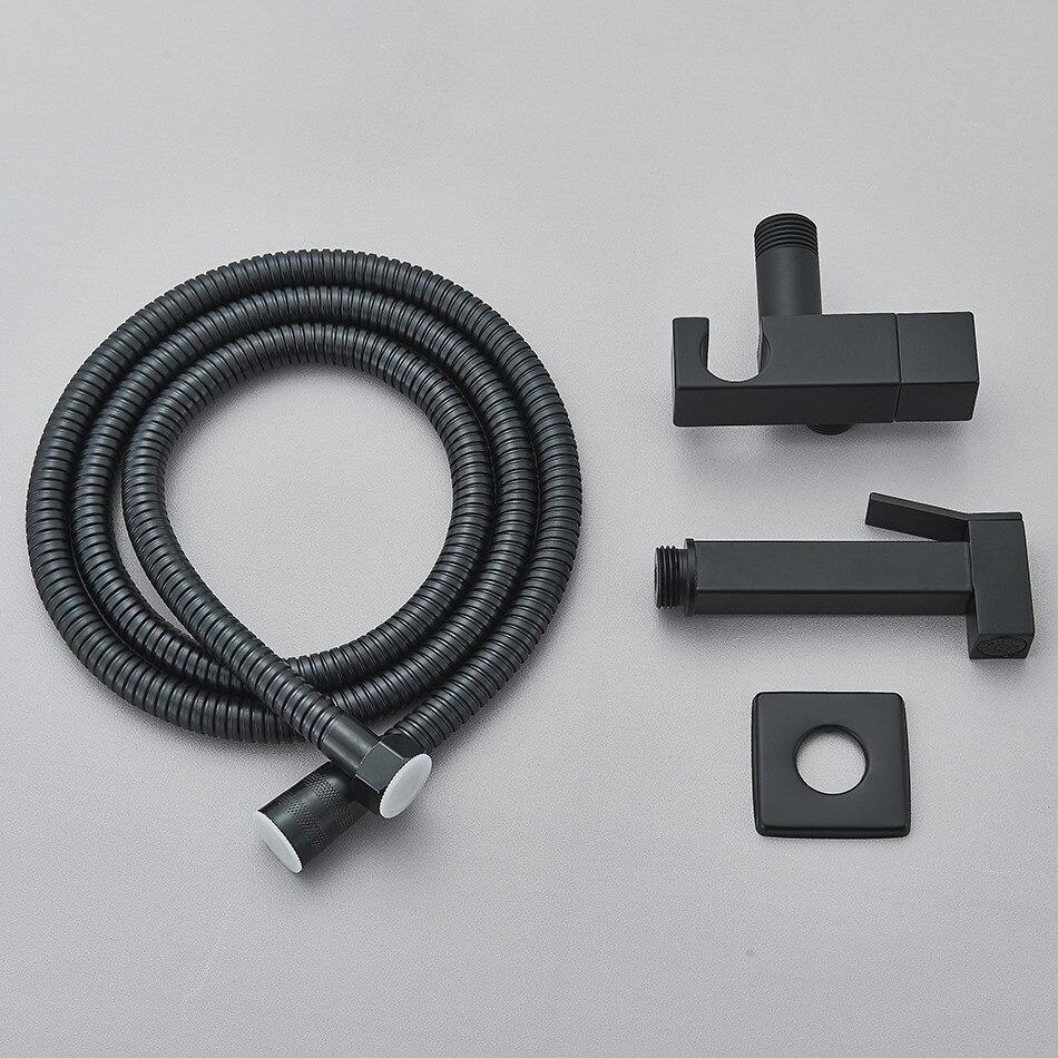 Duș igienic încastrabil finisaj negru mat, mixer apă rece, BisDesign [5]