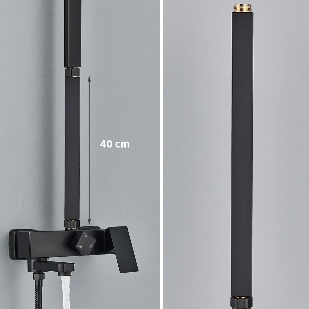 Prelungire coloană de duș BisDesign 40 cm finisaj negru mat [3]