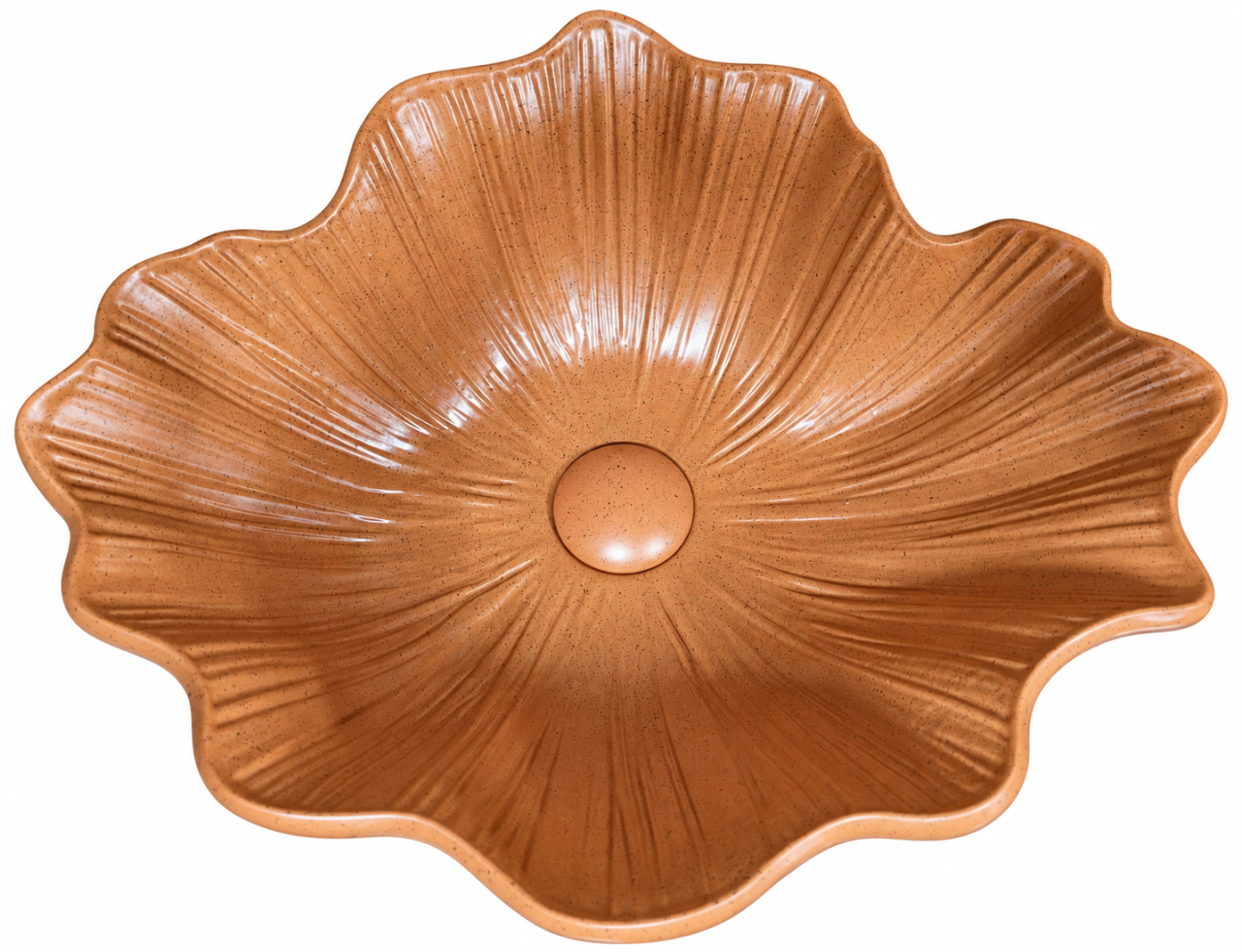 Lavoar BISDesign din Piatra Compozita Portocaliu Floral cu Ventil Inclus 480x400x170 mm [5]