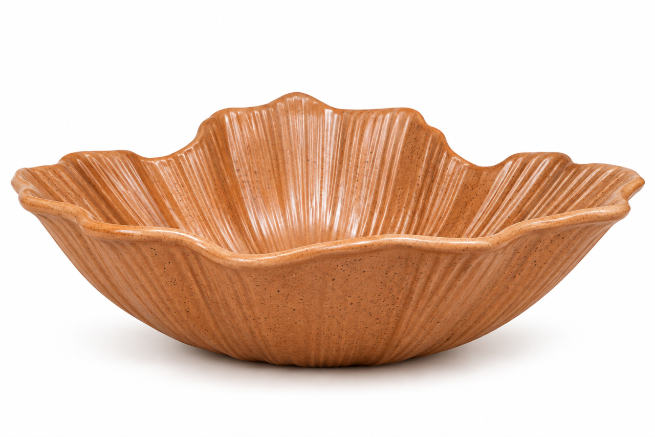 Lavoar BISDesign din Piatra Compozita Portocaliu Floral cu Ventil Inclus 480x400x170 mm [4]