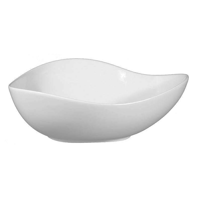 Lavoar ceramic pe blat BisDesign alb lucios formă organică asimetrică [5]