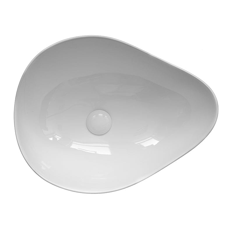 Lavoar ceramic pe blat BisDesign alb lucios formă organică asimetrică [6]