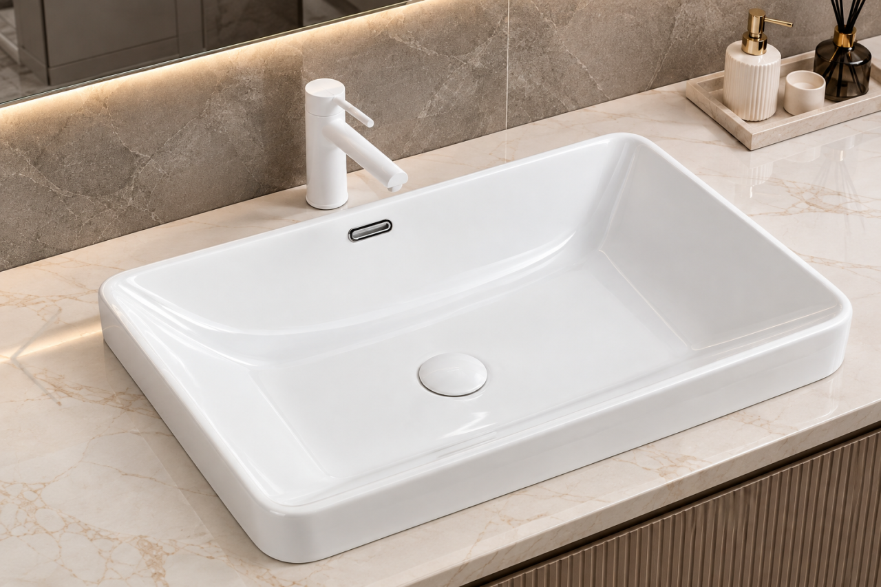 Lavoar ceramic încastrabil în blat BisDesign alb 510x360x165 mm [3]