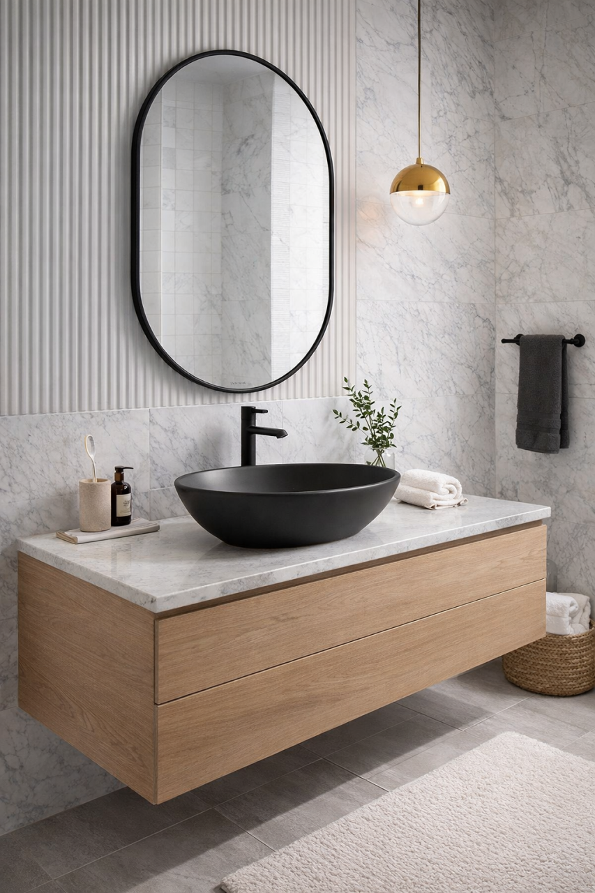 Lavoar chiuveta baie pe blat BisDesign ceramica negru mat cu ventil inclus [8]