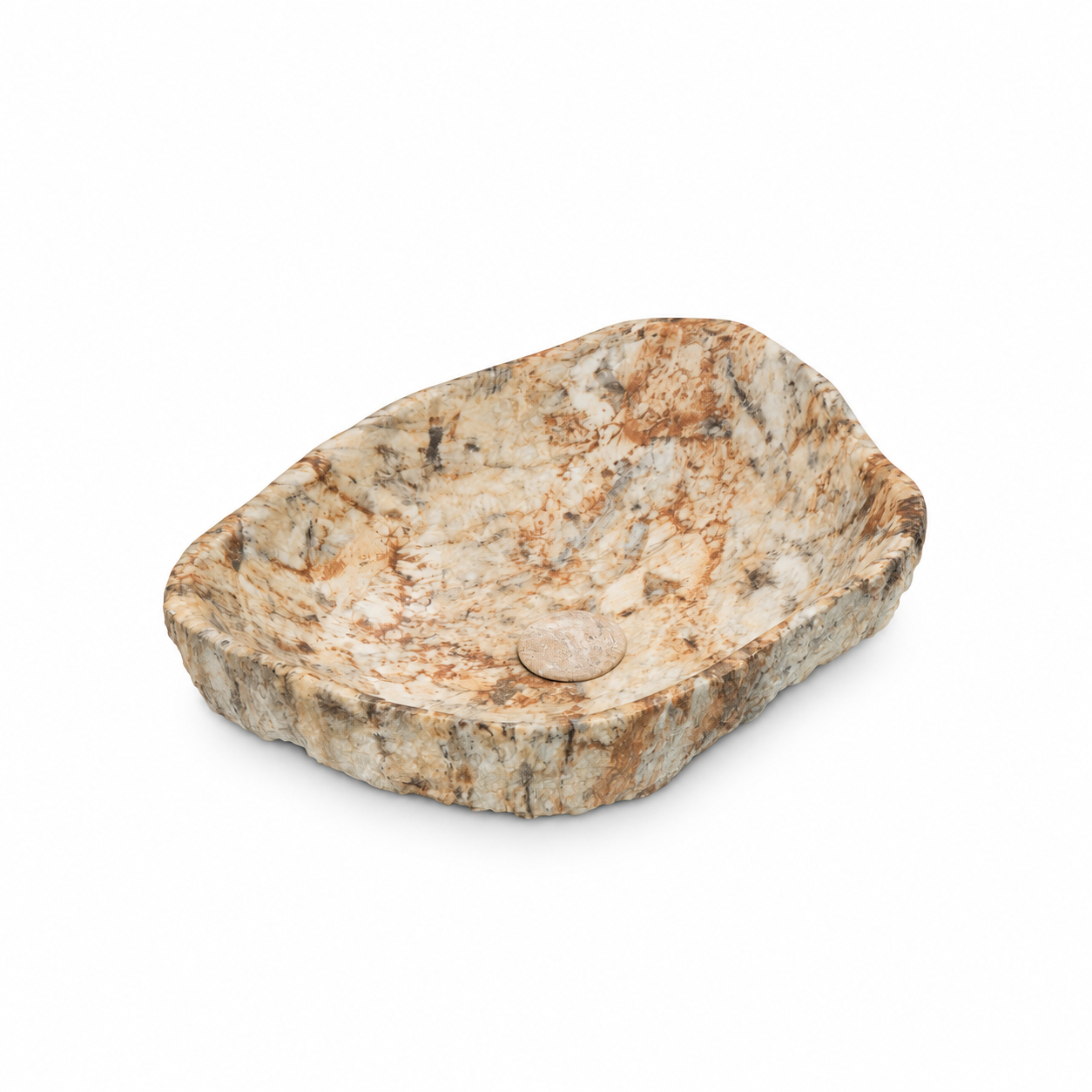 Lavoar BISDesign din Piatra Artificiala Bej Maro cu Ventil Inclus 490x370x140 mm [6]