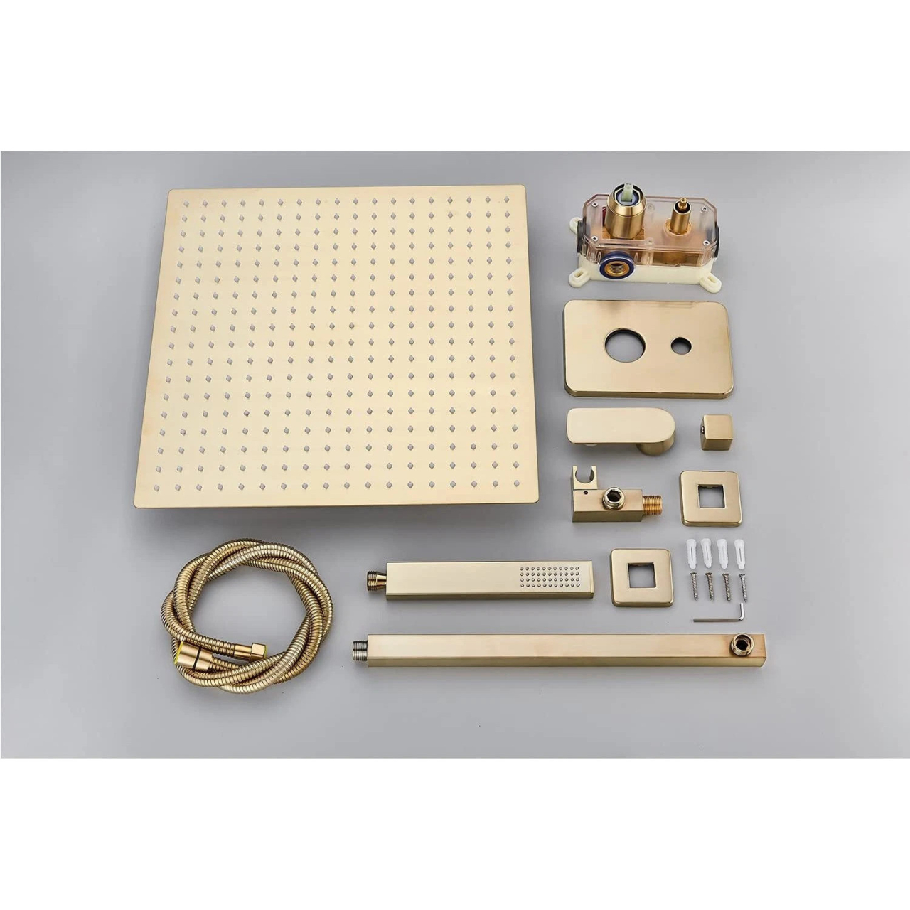 Sistem Duș Încastrabil BisDesign® Auriu Mat cu Ploaie 20 cm [7]