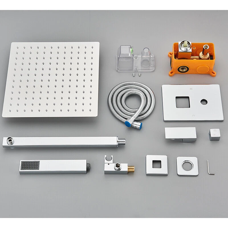 Sistem dus incastrat crom lucios cu para ploaie 30 cm BisDesign [12]